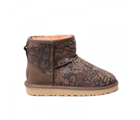 Женские мини угги Mini Sparkle Graffiti Slate