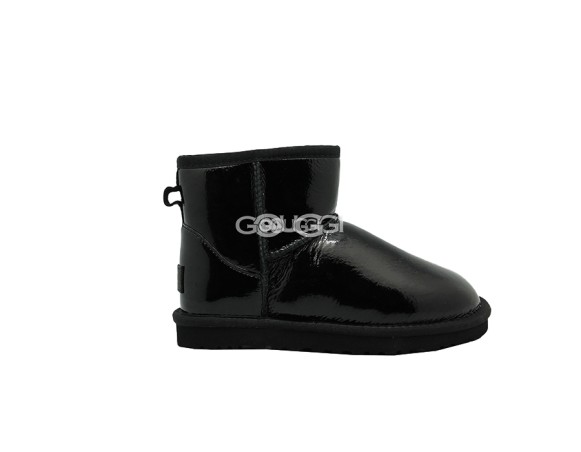 Женские мини угги Classic Mini Lacquer Black