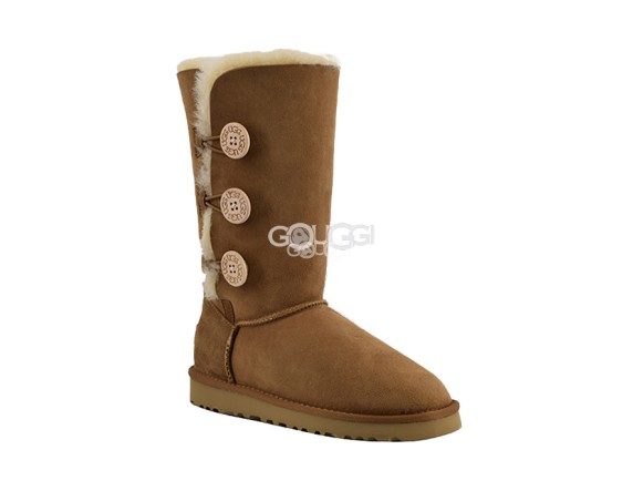 Женские угги с пуговицами Bailey Button Triplet Chestnut