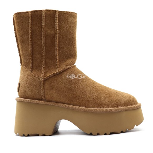 Женские угги на платформе Ugg Classic Twin Seam New Heights Chestnut