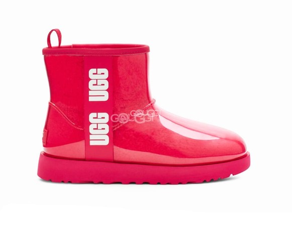Детские прозрачные мини угги Kids Classic Clear Mini Hibiscus Pink