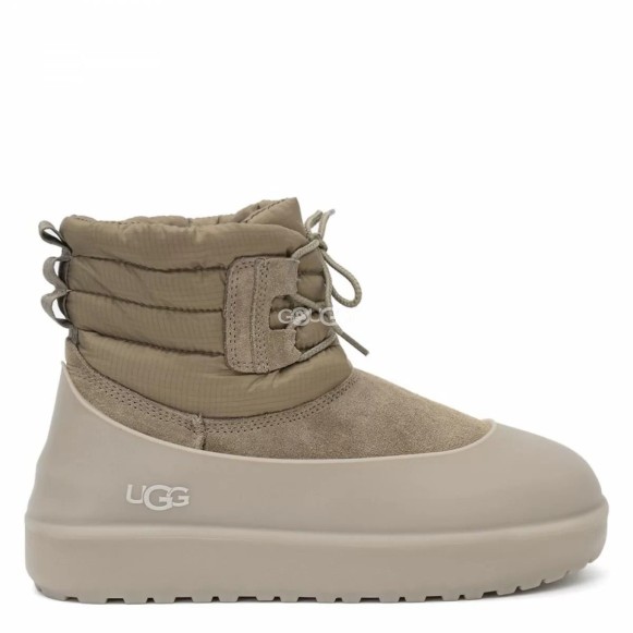 Женские мини угги с галошами Ugg Classic Mini Lace-up Weather Dune