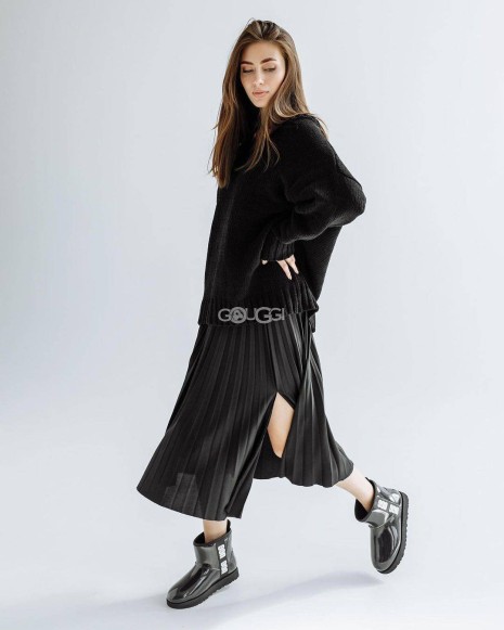 Женские прозрачные мини угги Classic Clear Mini Black