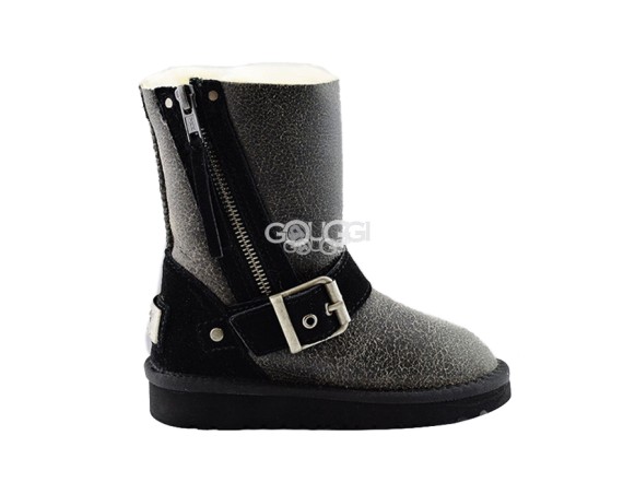 Детские короткие угги Kids Classic Short Blaise Bomber Black