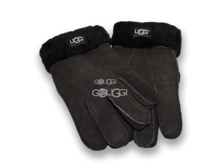 Меховые перчатки мужские Suede Black-1